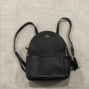 Kate Spade Black Pebbled Backpack